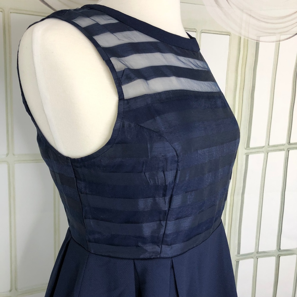 Esley Illusion Organza-Paneled A-line Dress - Picture 3 of 8